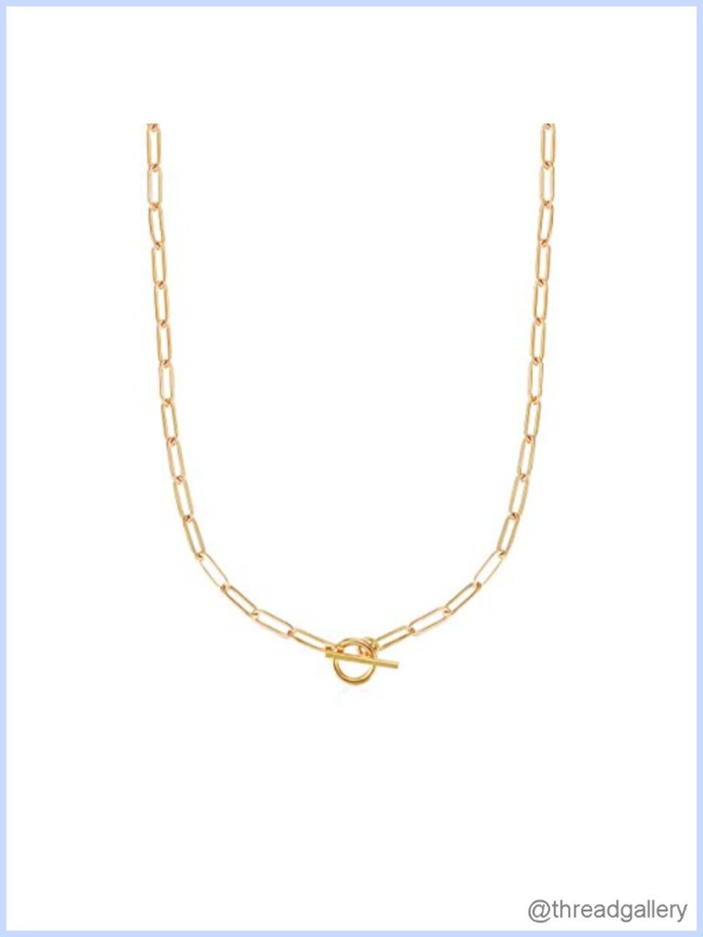 Paperclip Bolo Necklace Layered 14K Gold Plated Stainless Steel Chain Adjustable